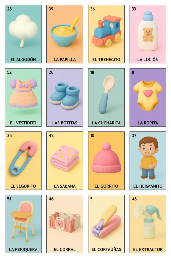Baby Shower - Paquete Familiar, Colección 5 (20 Tablas)