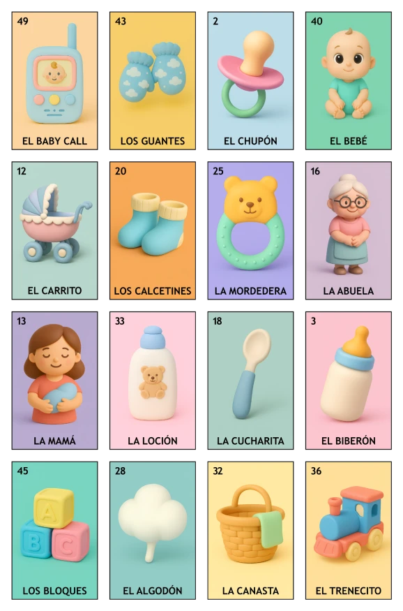 Baby Shower - Paquete Evento, Colección A (50 Tablas)