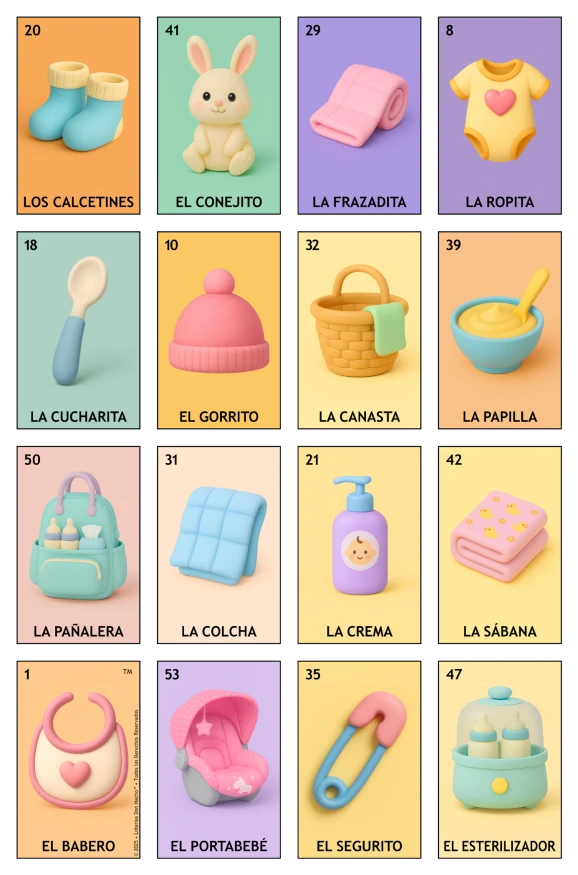 Baby Shower - Paquete Evento, Colección B (50 Tablas)