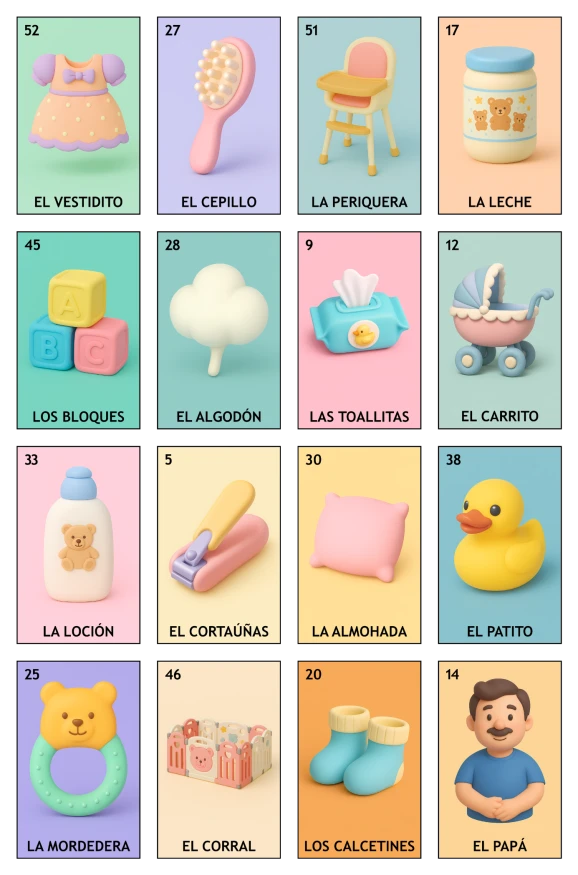 Baby Shower - Paquete Kermés, Colección Maestra (100 Tablas)
