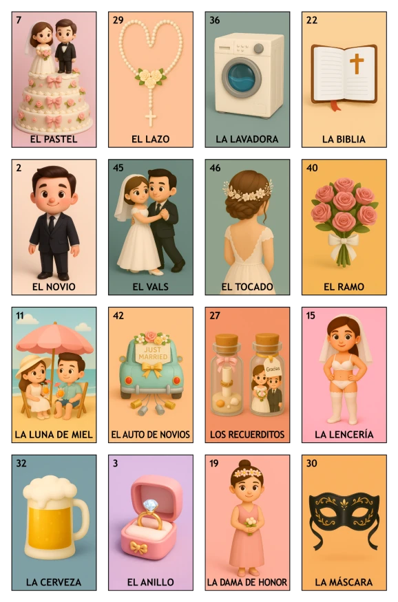 Despedida de Soltera - Paquete Familiar, Colección 4 (20 Tablas)