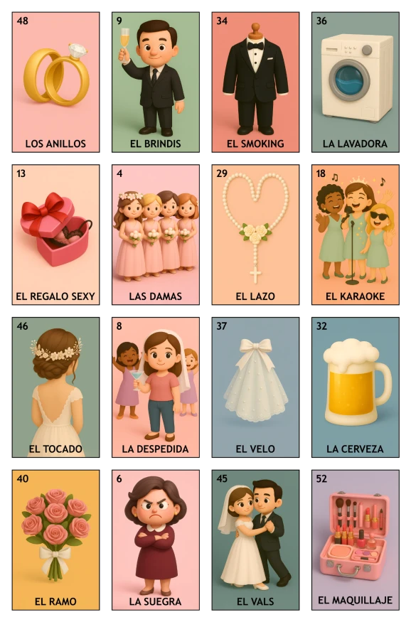 Despedida de Soltera - Paquete Familiar, Colección 5 (20 Tablas)