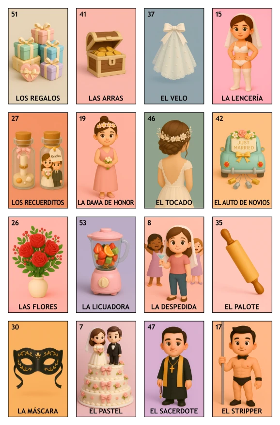 Despedida de Soltera - Paquete Kermés, Colección Maestra (100 Tablas)