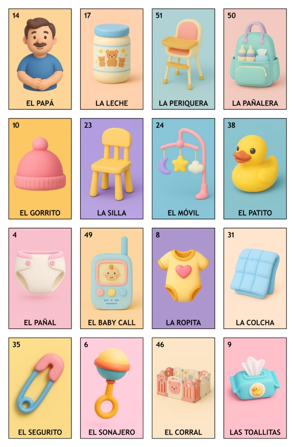Baby Shower - Paquete Familiar, Colección 2 (20 Tablas)