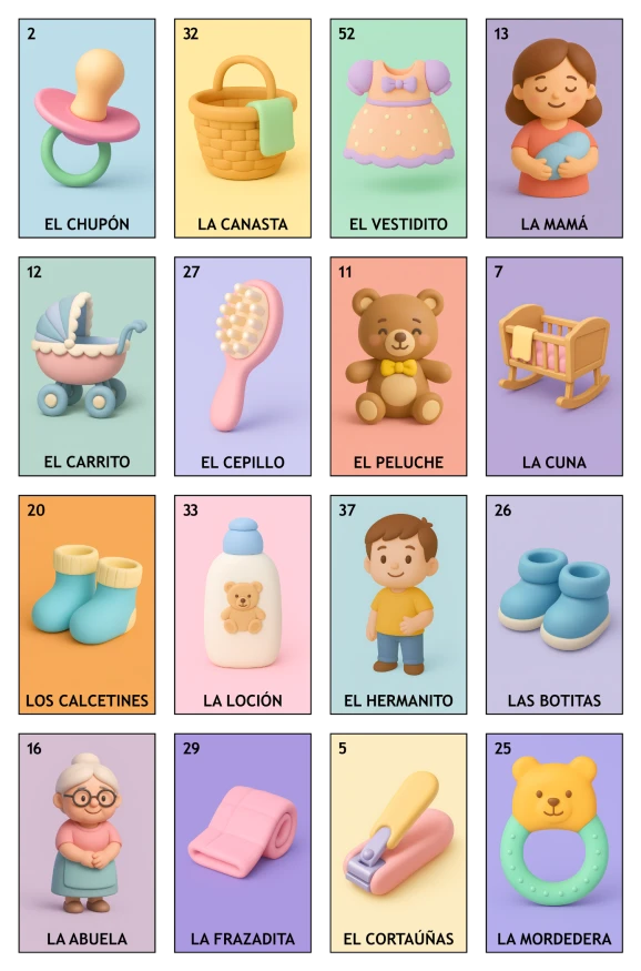 Baby Shower - Paquete Familiar, Colección 2 (20 Tablas)